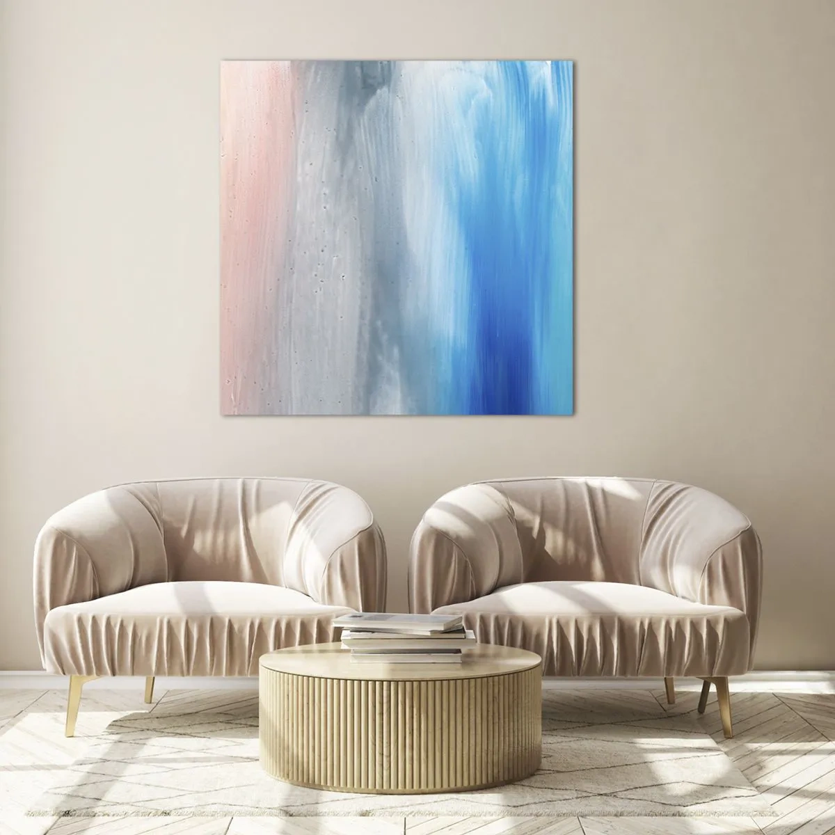 Schilderen op glas - Elementen: lucht - 30x30 cm