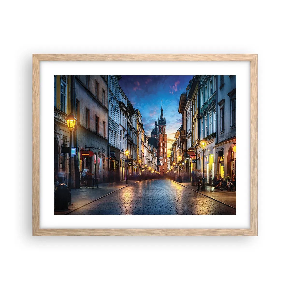 Een poster in een licht eiken lijst - Charme van Krakau - 50x40 cm