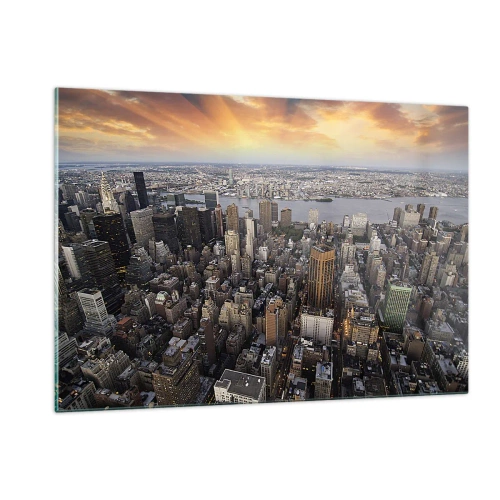 Schilderen op glas - Het kloppend hart van onze tijd - 120x80 cm