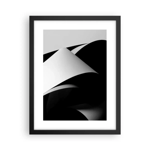 Poster in een zwarte lijst - Lichtvlakken uit de diepten van de schaduw - 30x40 cm