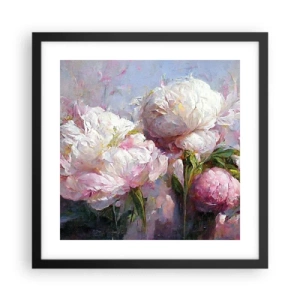 Poster in een zwarte lijst - Een boeket vol leven - 40x40 cm