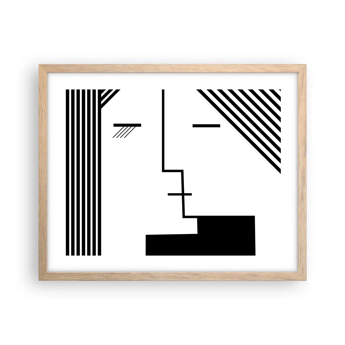 Een poster in een licht eiken lijst - Alleen maar een kus - 50x40 cm