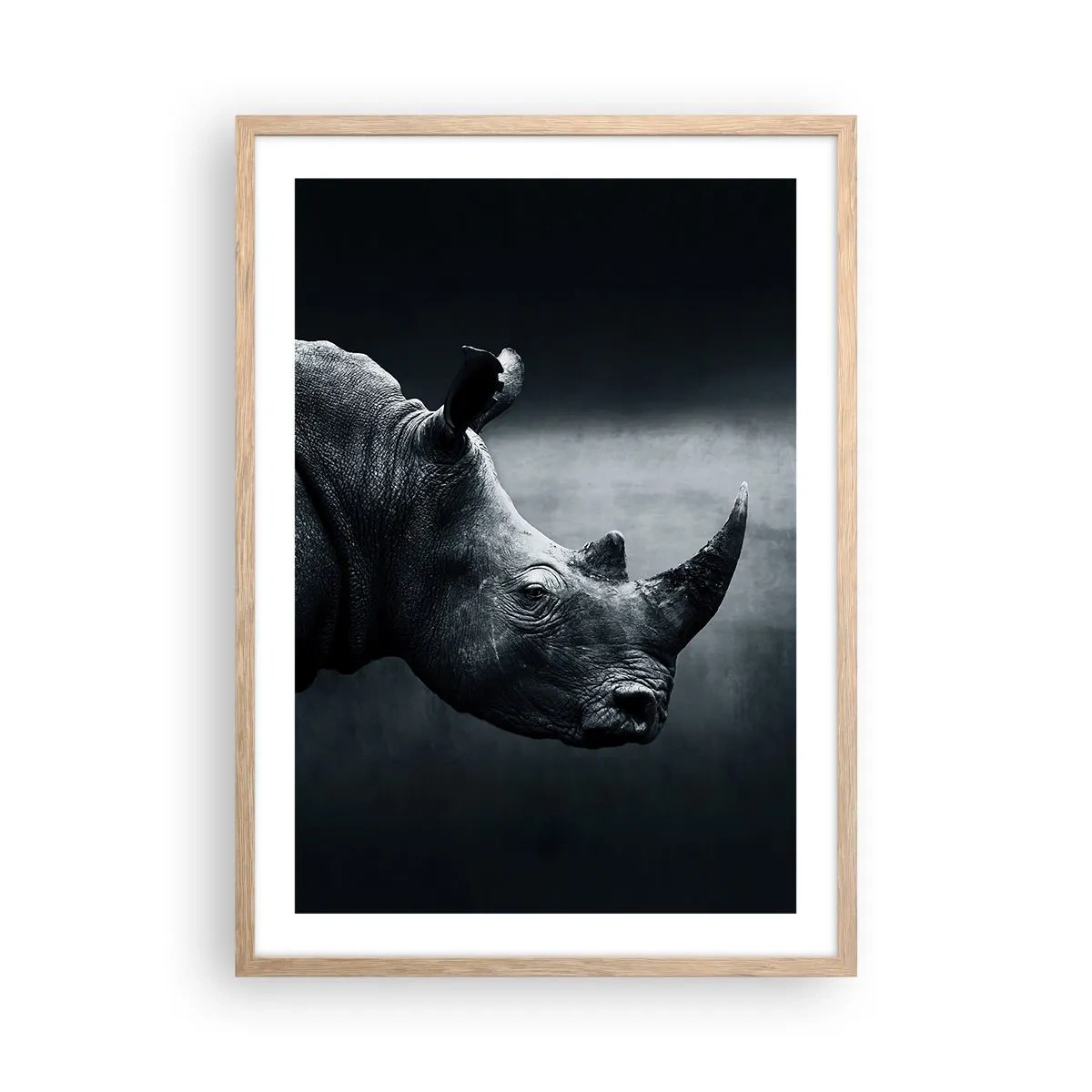 Een poster in een licht eiken lijst - Rechts profiel - 50x70 cm