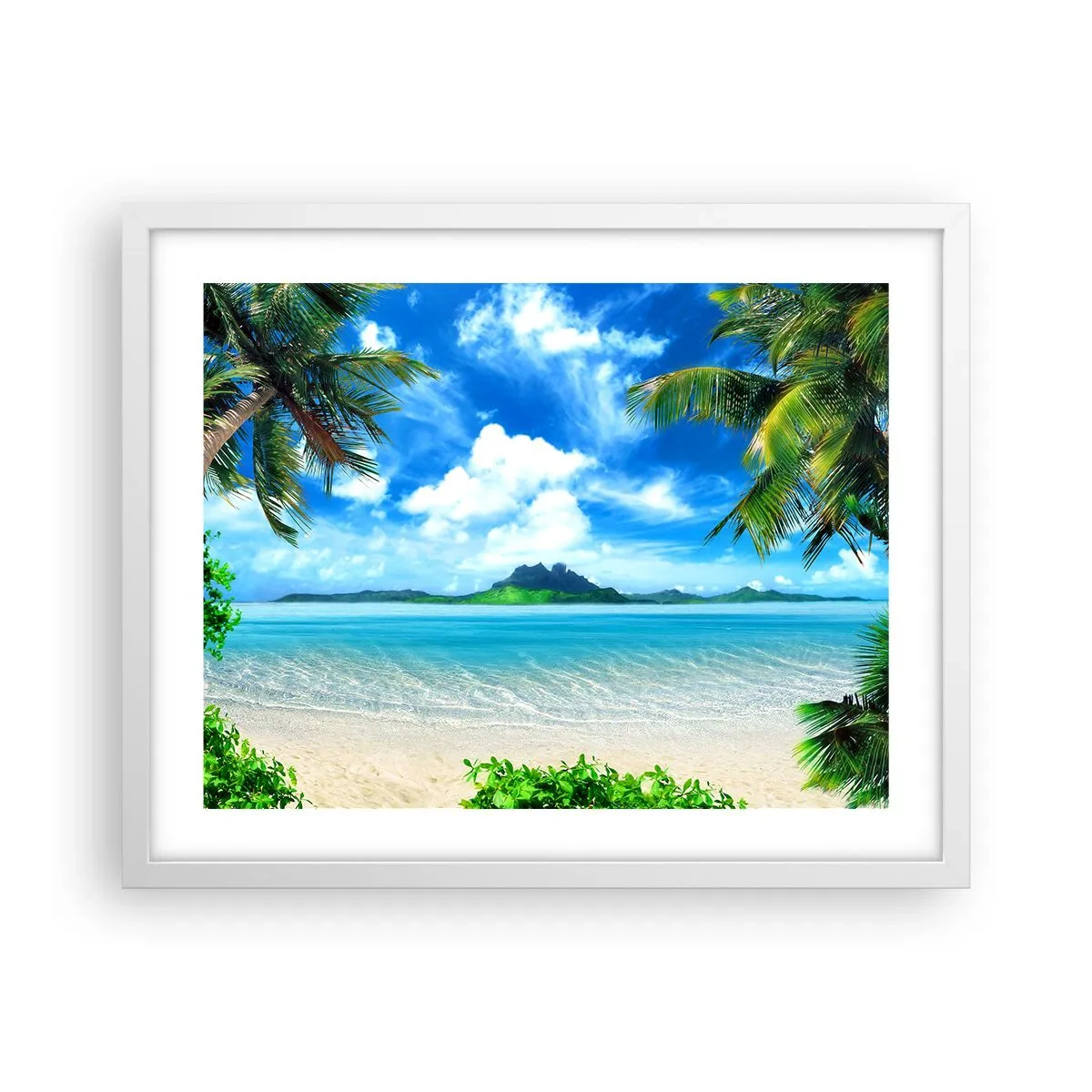 Poster in een witte lijst - Het azuur van de tropen - 50x40 cm