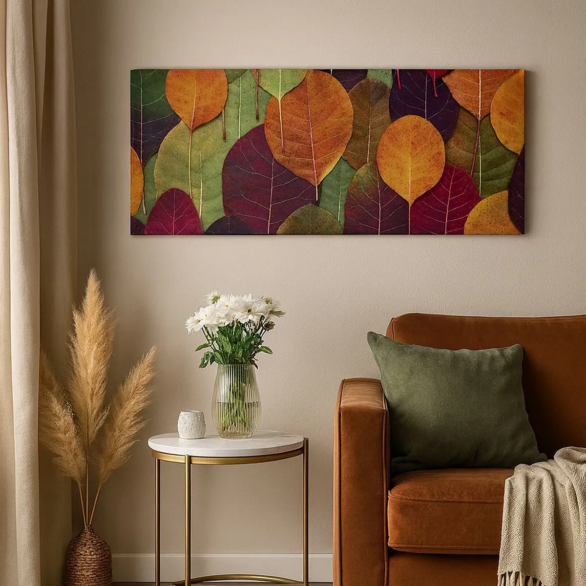 Schilderen op canvas - Herfst mozaïek - 100x40 cm