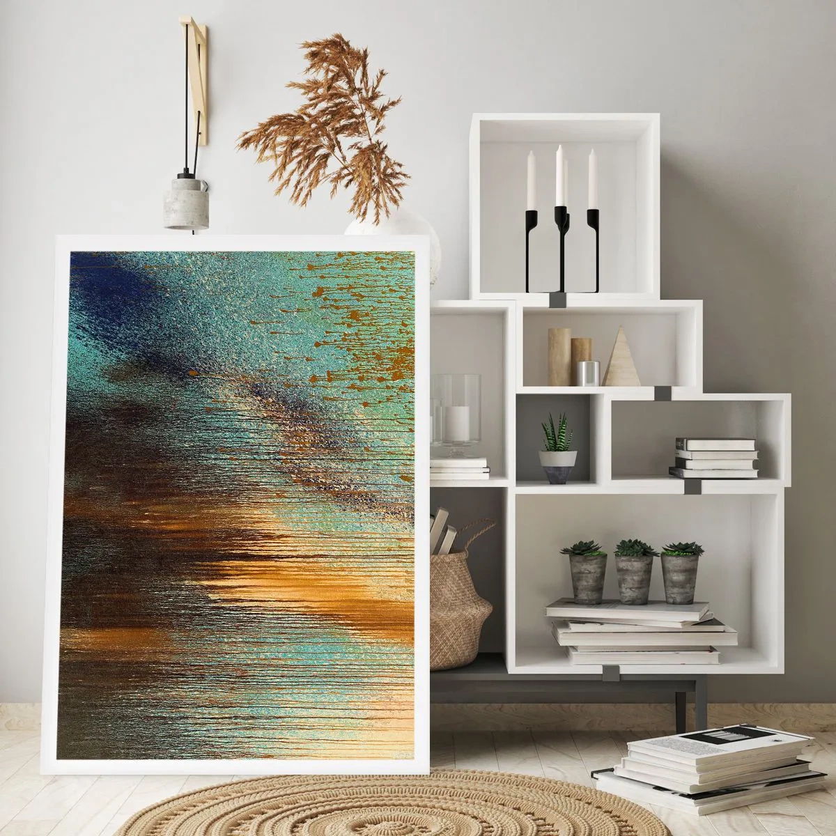 Poster - Een niet toevallig kleurrijke compositie - 40x50 cm