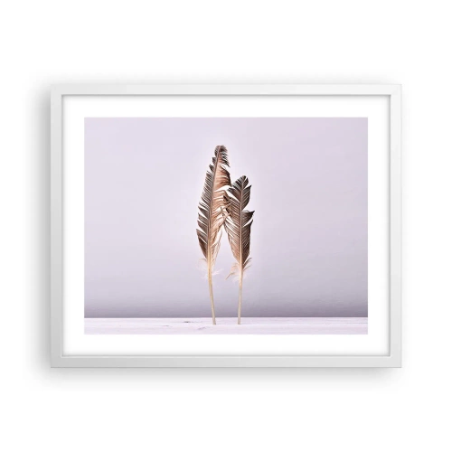 Poster in een witte lijst - Tegen het niets - 50x40 cm