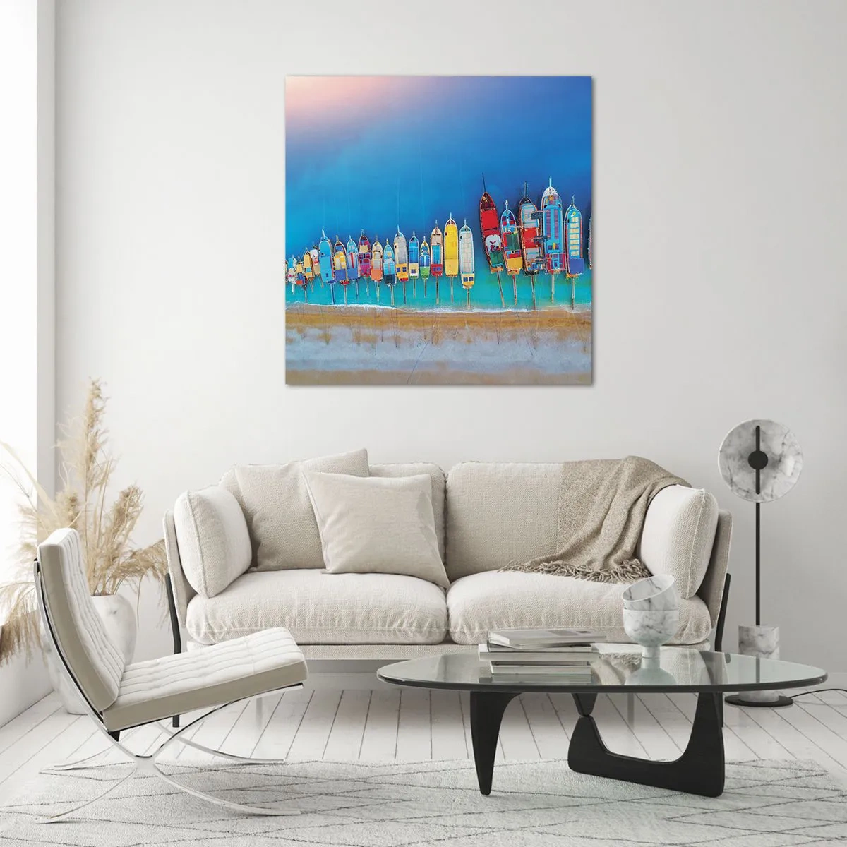 Schilderen op glas - Vanuit vogelperspectief - 60x60 cm