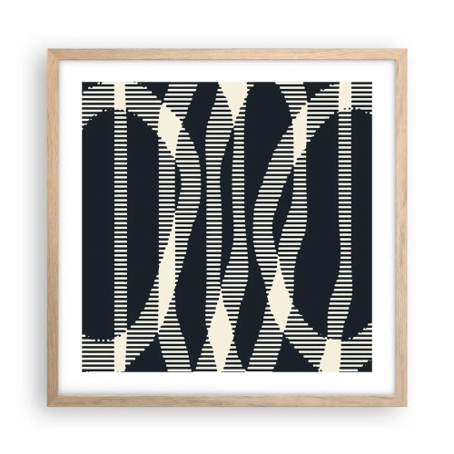 Een poster in een licht eiken lijst - Een poging om de duisternis te doorbreken - 50x50 cm