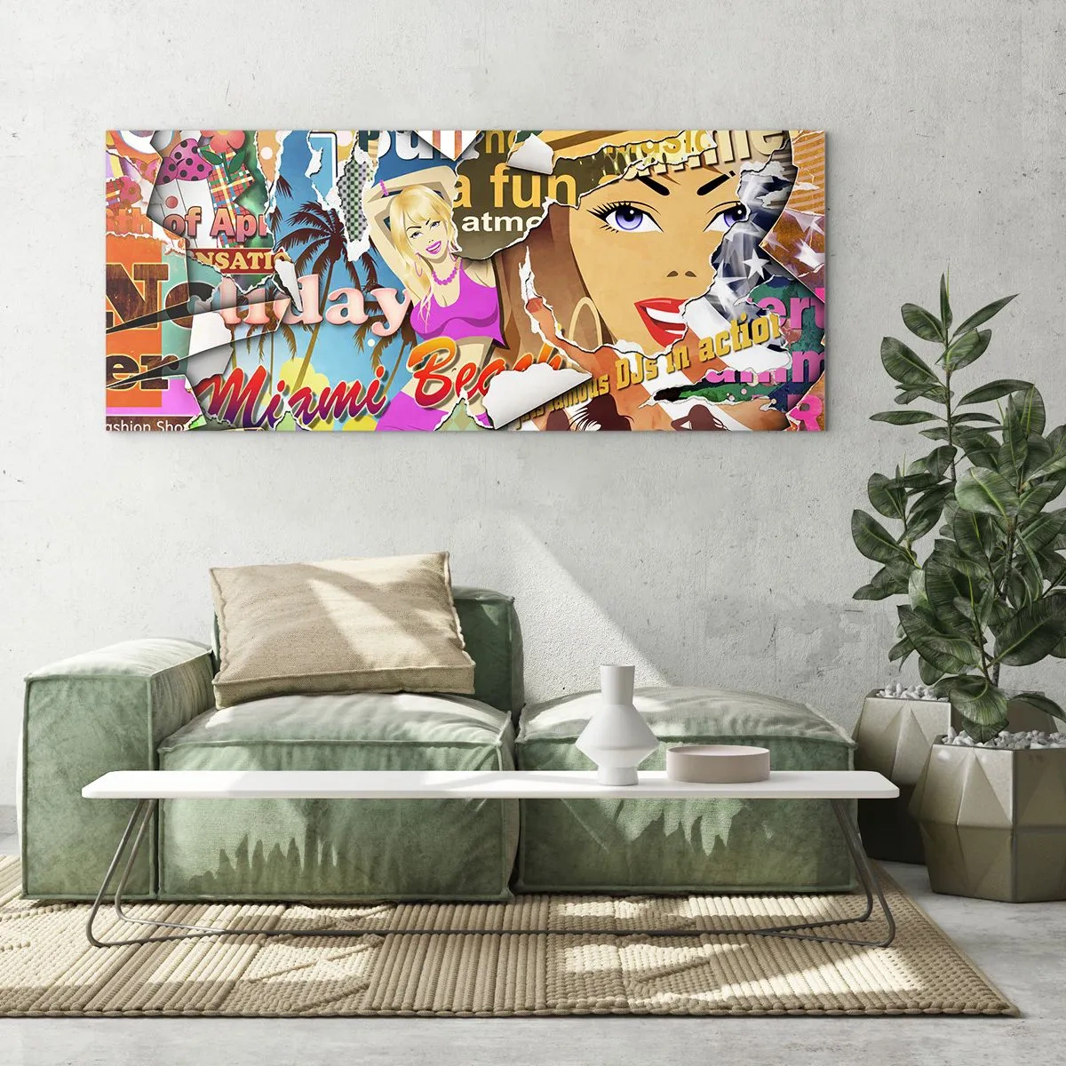 Schilderen op glas - Zomerse flashbacks - 140x50 cm