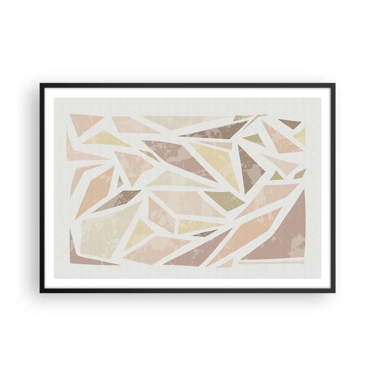 Poster in een zwarte lijst - Gebrandschilderd glas compositie - 100x70 cm