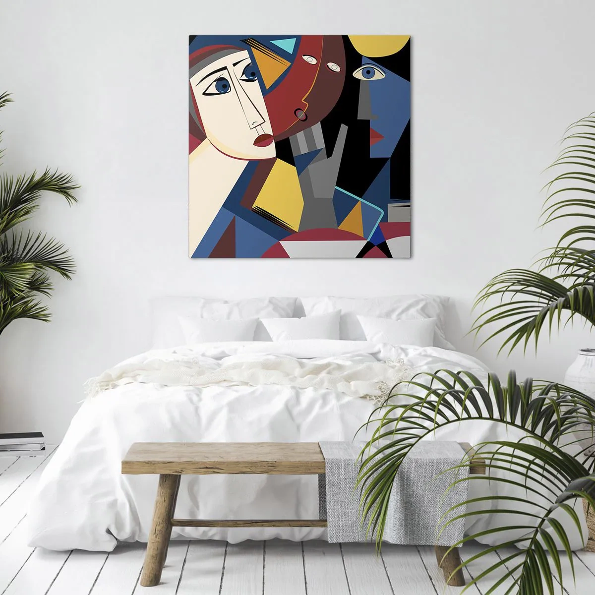 Schilderen op canvas - Een gesprek tussen kubisten - 70x70 cm