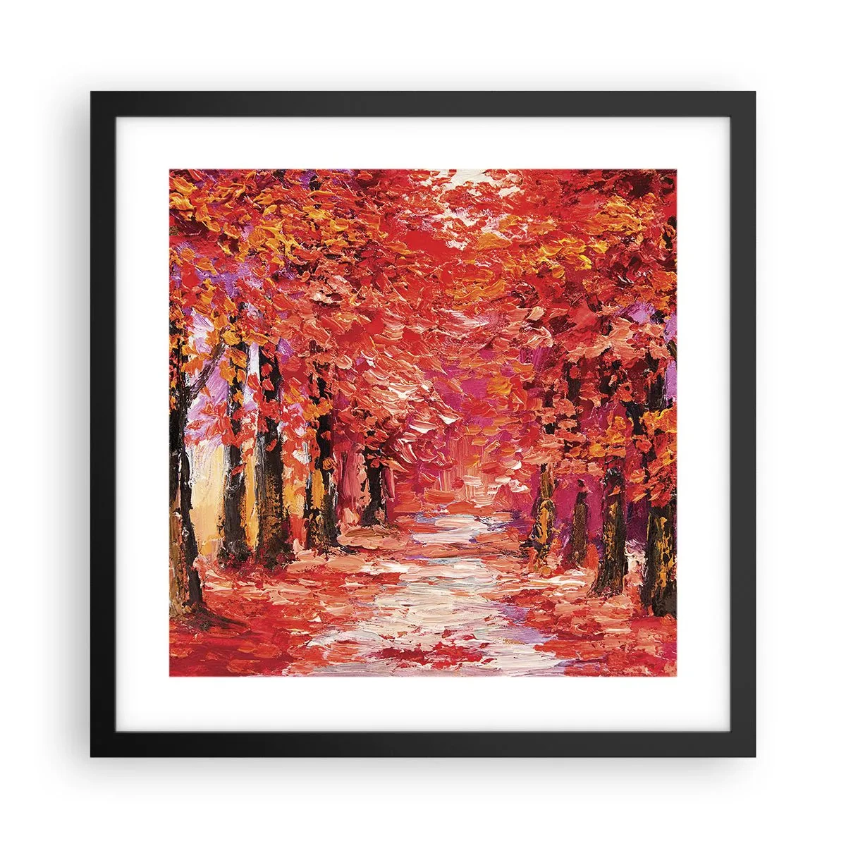 Poster in een zwarte lijst - Herfst impressie - 40x40 cm