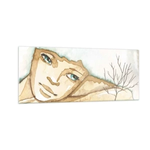 Schilderen op glas - De boom der poëzie groeit uit stilte - 100x40 cm