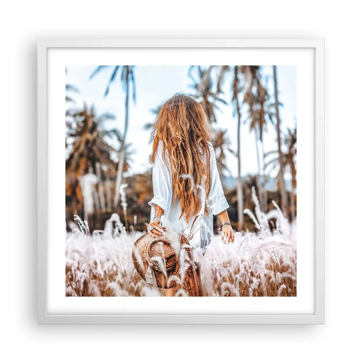 Poster in een witte lijst - Geboren uit graspluis - 50x50 cm
