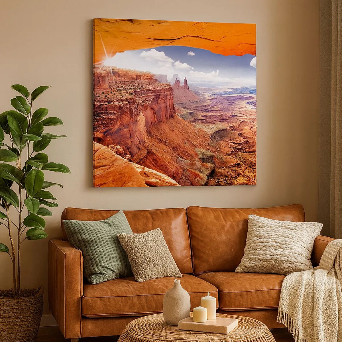 Schilderen op canvas - Door de natuur zelf gebeeldhouwd - 30x30 cm