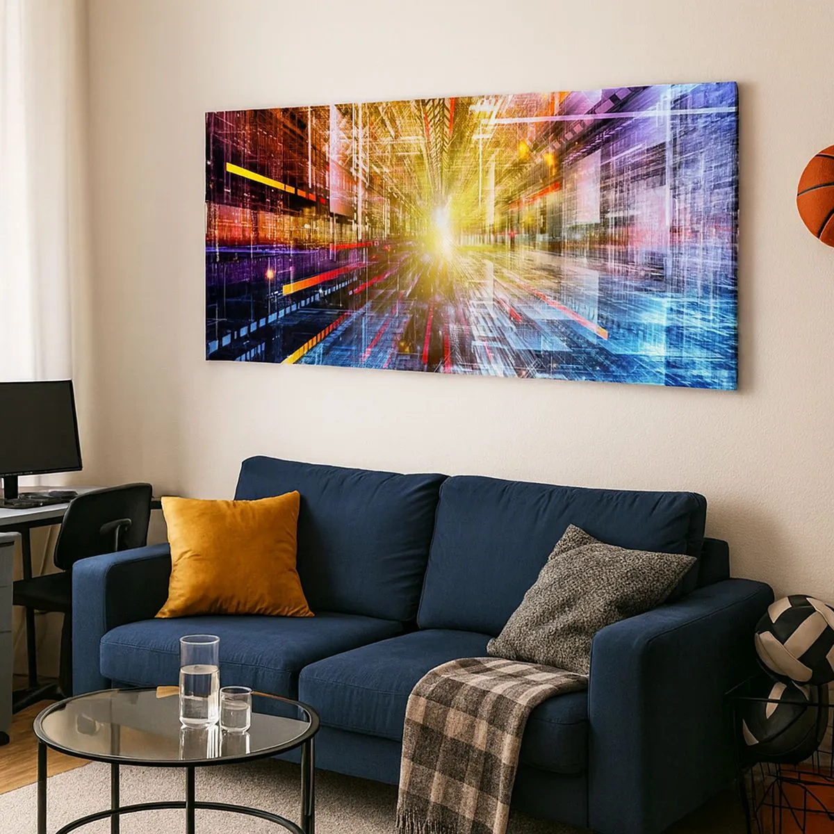 Schilderen op canvas - Lichtgevende gang - 100x40 cm