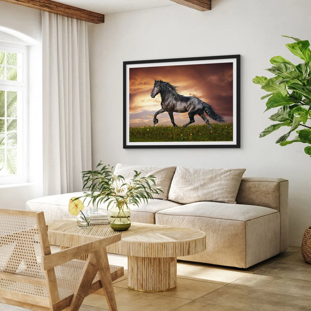 Poster in een zwarte lijst - Zwarte Prins - 100x70 cm