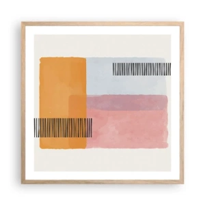 Een poster in een licht eiken lijst - Van hoek tot hoek - 60x60 cm