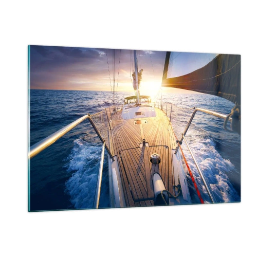 Schilderen op glas - Lopend op de golven - 120x80 cm