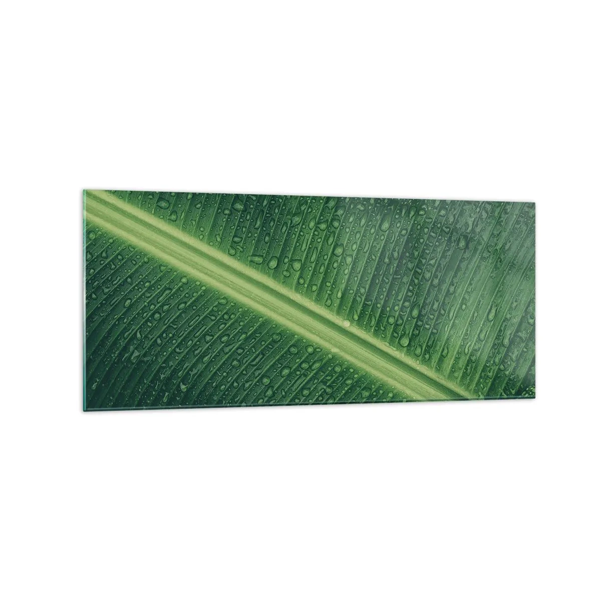 Schilderen op glas - De structuur van groen - 120x50 cm