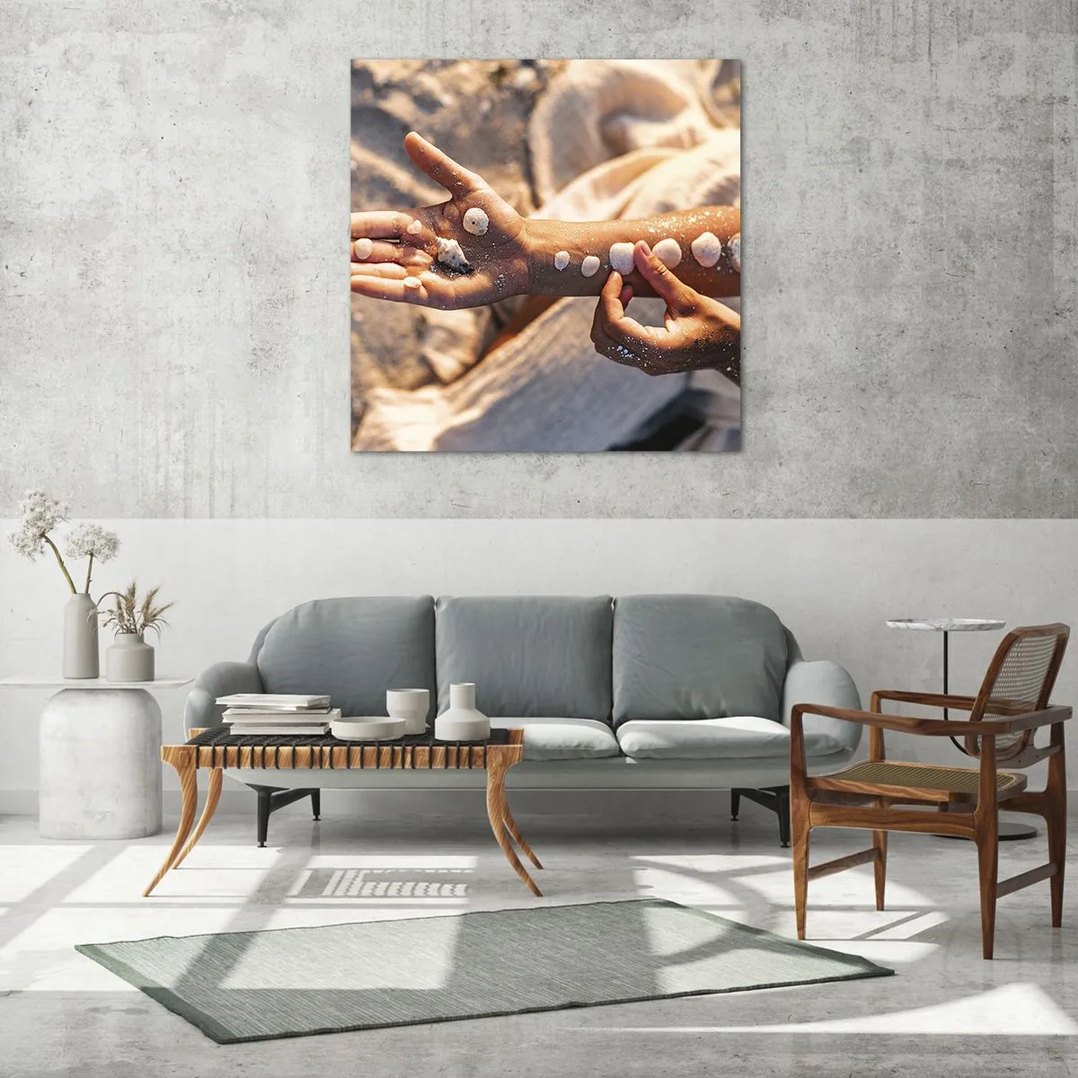 Schilderen op glas - Schoonheid binnen handbereik - 70x70 cm