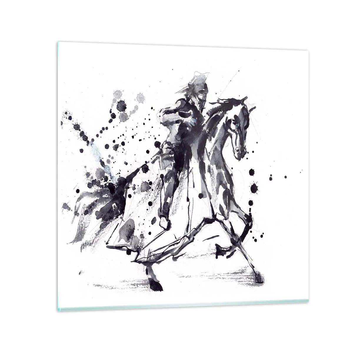 Schilderen op glas - Zwarte ridder - 50x50 cm