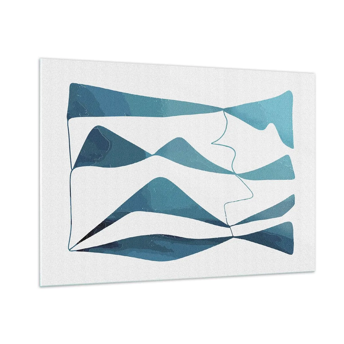 Schilderen op glas - Abstractie: turquoise verbinding - 100x70 cm