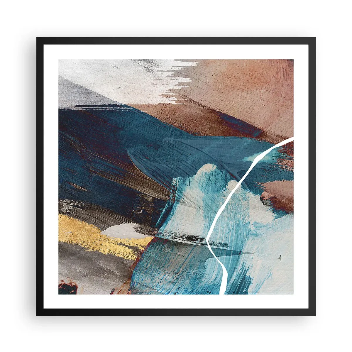 Poster in een zwarte lijst - Met panache en energie - 60x60 cm