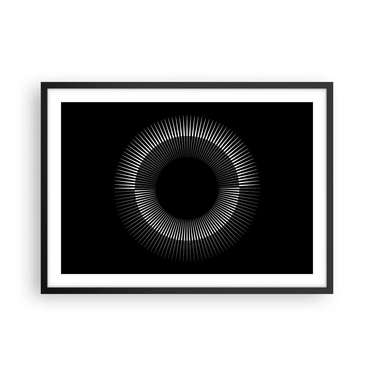 Poster in een zwarte lijst - Zwarte zon - 70x50 cm