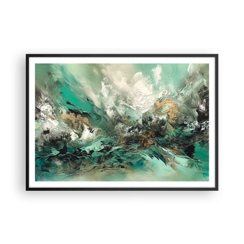 Poster in een zwarte lijst - Emerald en zwarte branding - 100x70 cm