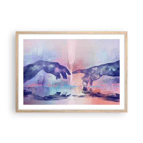 Een poster in een licht eiken lijst - Goddelijke levensvonk - 70x50 cm