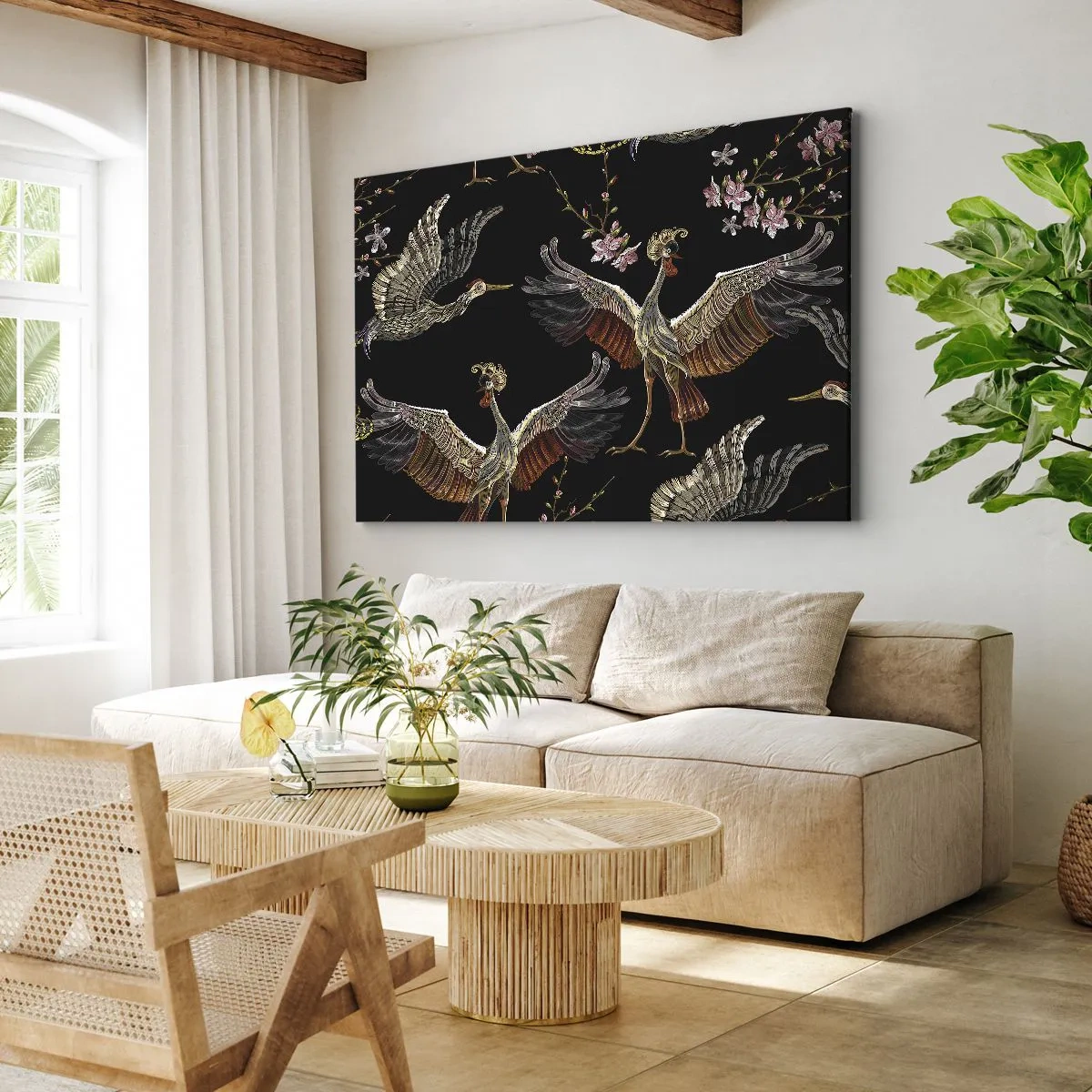 Schilderen op canvas - Een sprookjesvogel - 100x70 cm