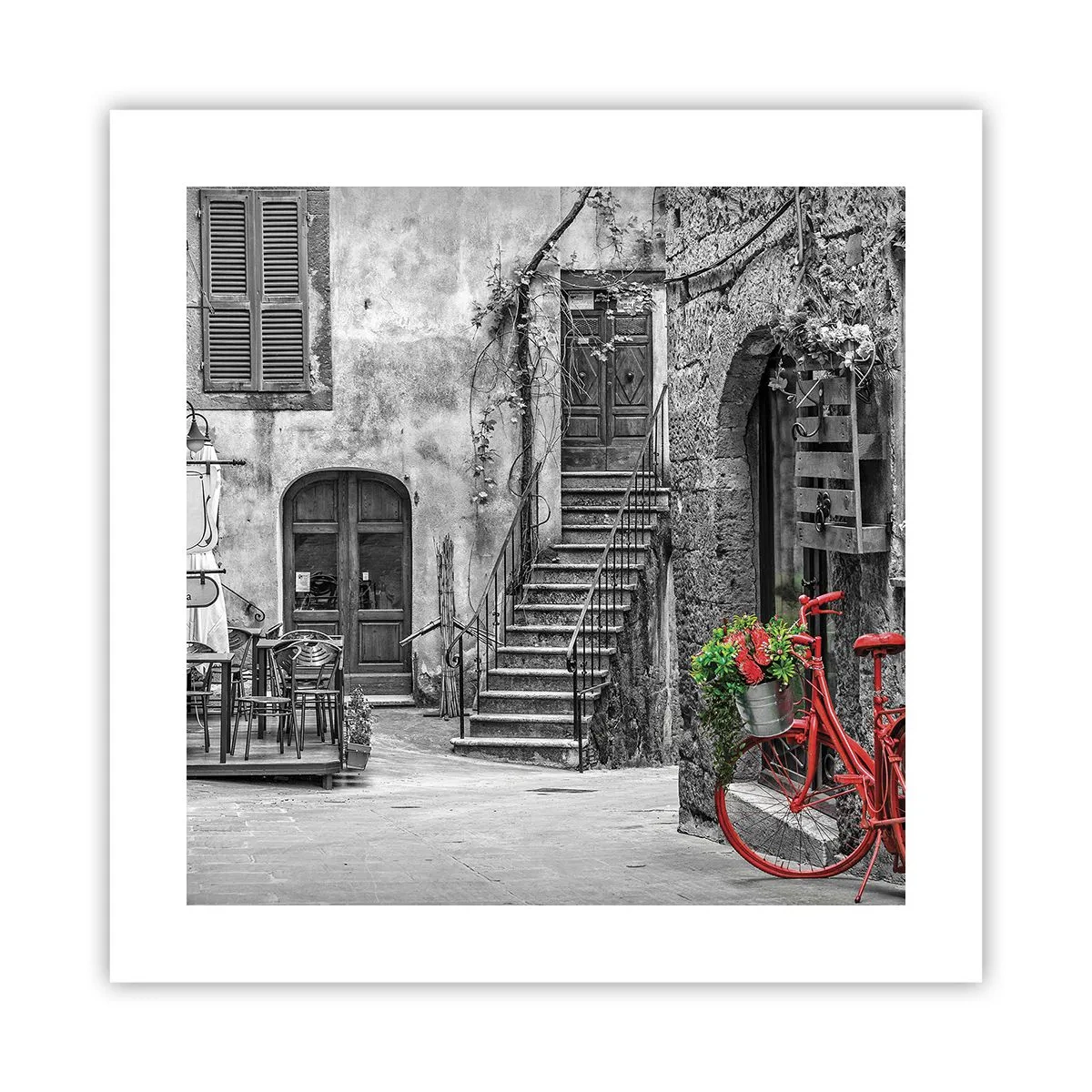 Poster - Toscaanse steeg - 40x40 cm