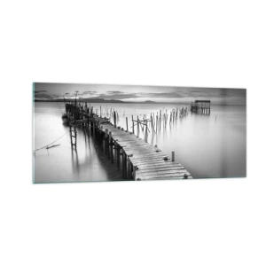 Schilderen op glas - De rust van een vergeten kust - 100x40 cm