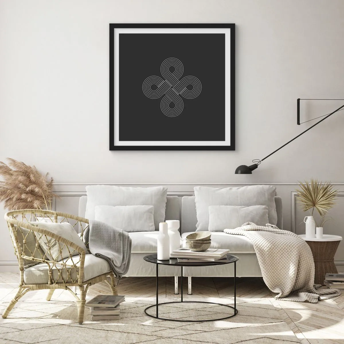 Poster in een zwarte lijst - In de Keltische geest - 40x40 cm