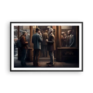 Poster in een zwarte lijst - Een goed moment van de dag - 91x61 cm