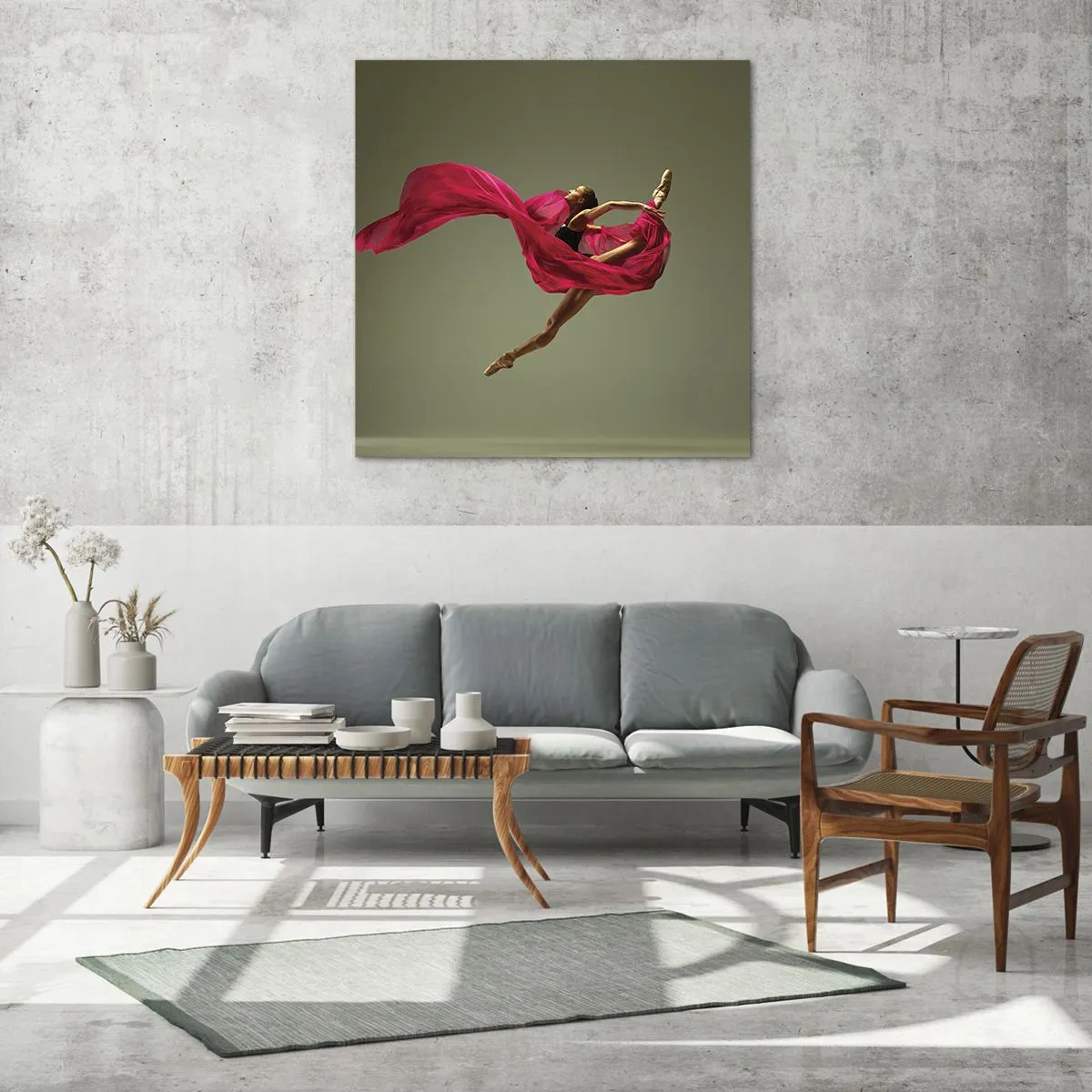 Schilderen op glas - Dansende vlam - 50x50 cm