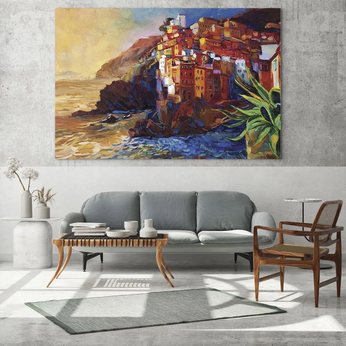 Schilderen op glas - Italiaanse sfeer - 120x80 cm