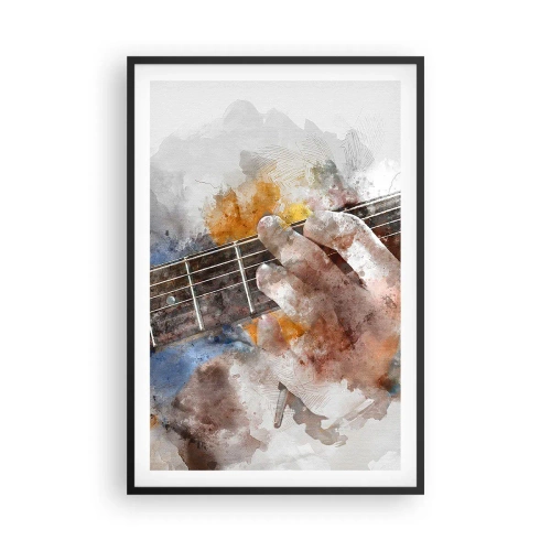 Poster in een zwarte lijst - Poëzie tussen de snaren - 61x91 cm