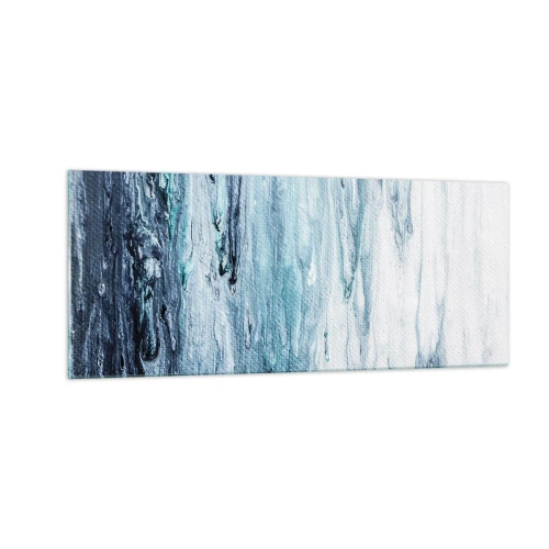Schilderen op glas - Blauwe ijspegels - 100x40 cm