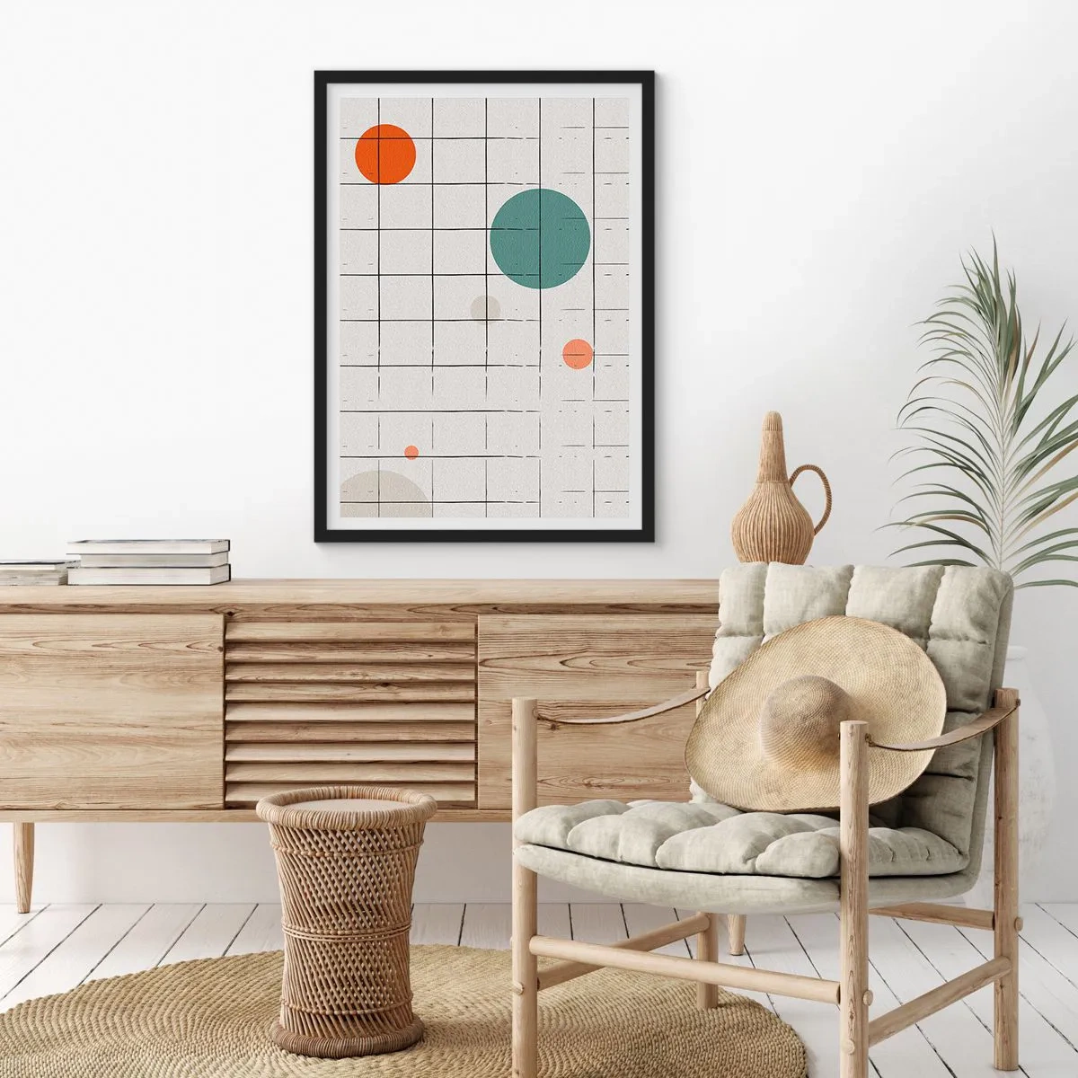 Poster in een zwarte lijst - Gevangen. Wij of zij? - 30x40 cm