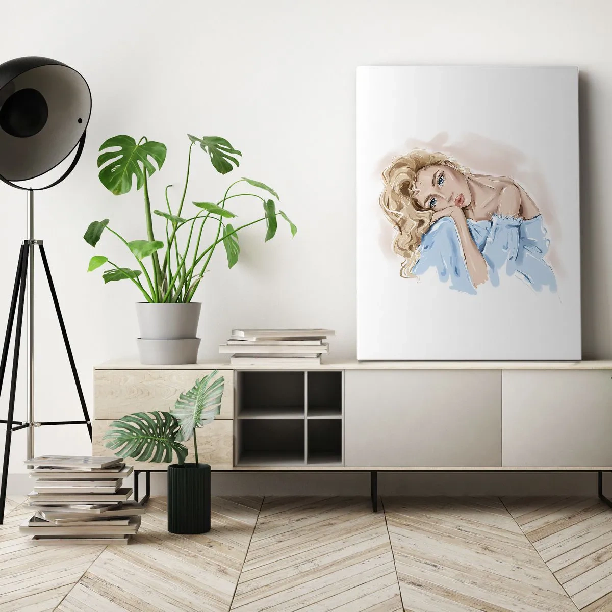 Schilderen op canvas - Dromerig in het blauw - 50x70 cm