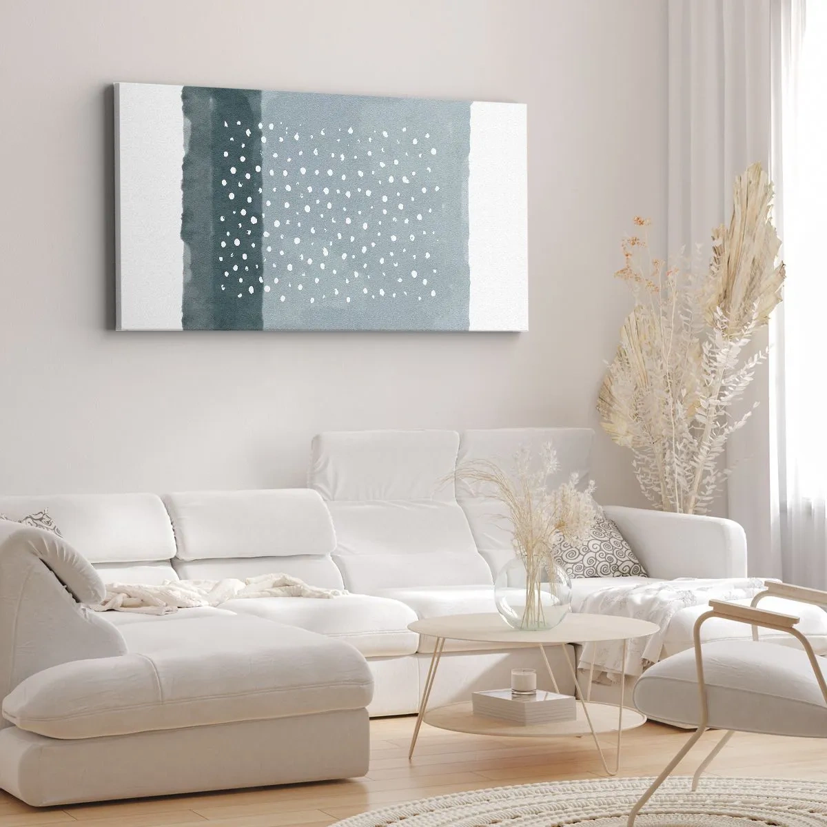 Schilderen op canvas - Gegroeid op blauw - 100x40 cm