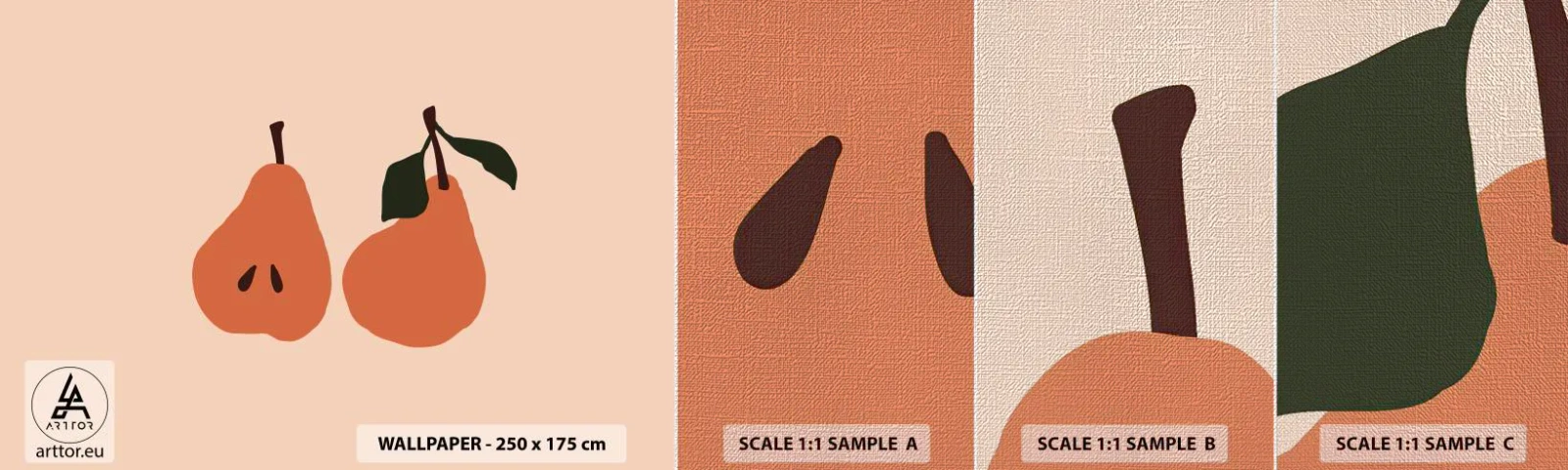 Fotobehang Monster Premium Canvas - Zoetheid zelf - Peer, Fruit, Minimalistisch - 100x30 cm