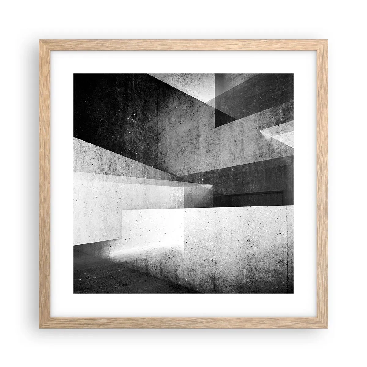 Een poster in een licht eiken lijst - De structuur van de ruimte - 40x40 cm