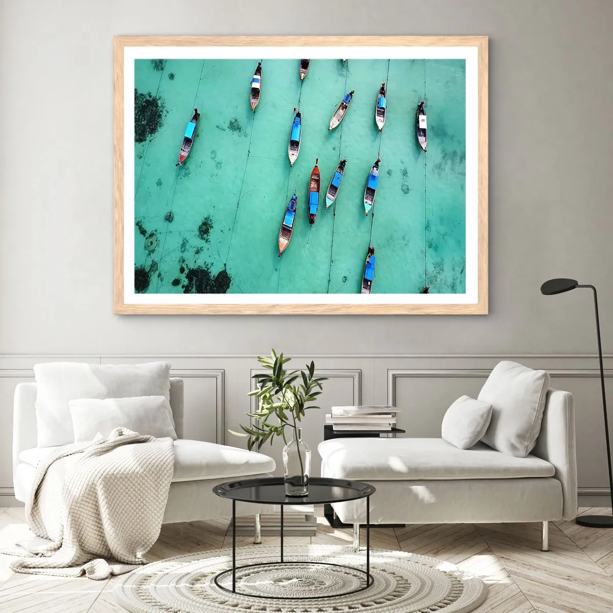 Een poster in een licht eiken lijst - In blijde verwachting - 50x40 cm