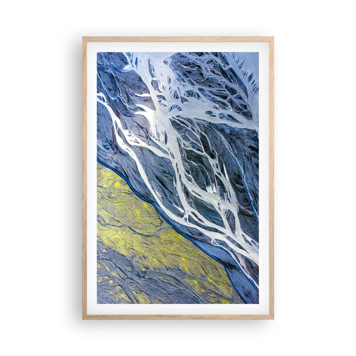 Een poster in een licht eiken lijst - Rotstekeningen van de natuur - 61x91 cm