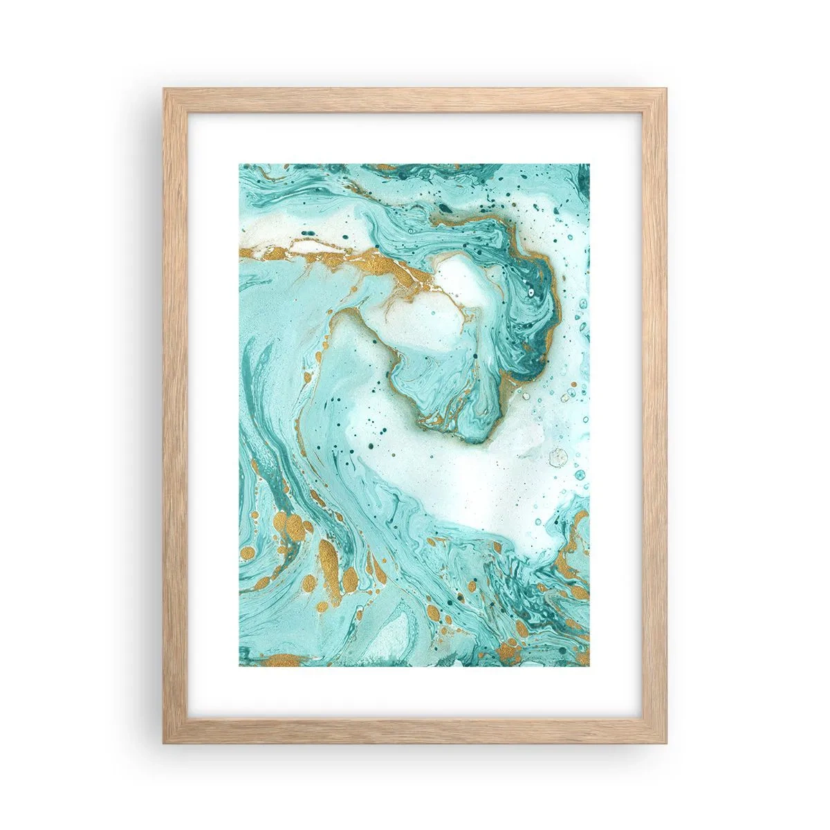 Een poster in een licht eiken lijst - Onder de grote golf van het Edo-tijdperk - 30x40 cm