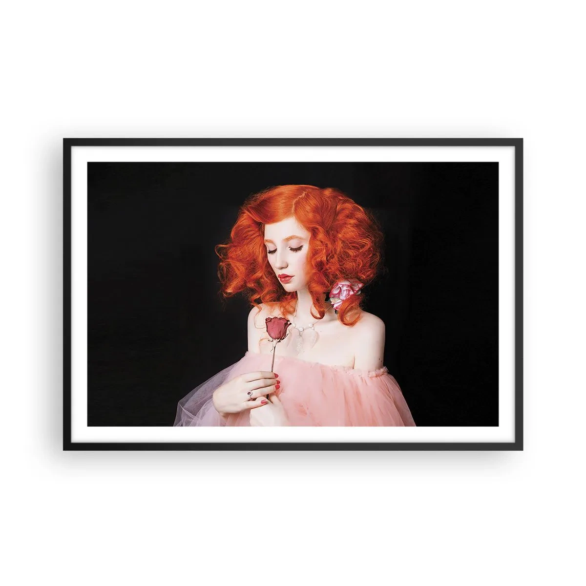 Poster in een zwarte lijst - In barokstijl - 91x61 cm